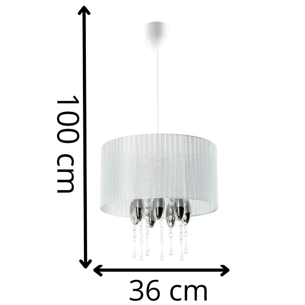 Lampa wisząca Camilla biała Lampex