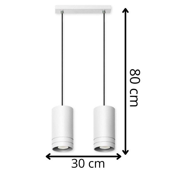 Lampa wisząca Simon 2L biała Lampex