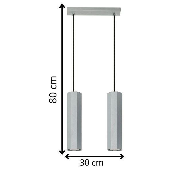 Lampa wisząca Astral 2 popiel Lampex