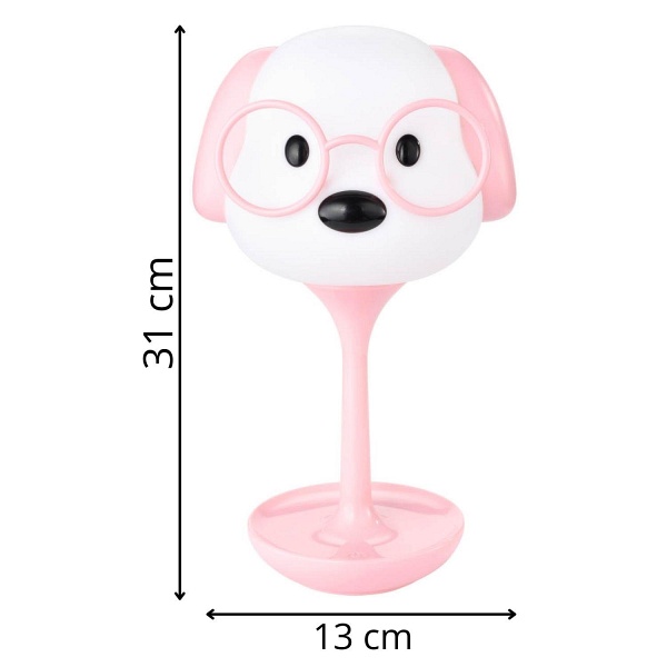 Lampka dekoracyjna Puppy różowa Lampex