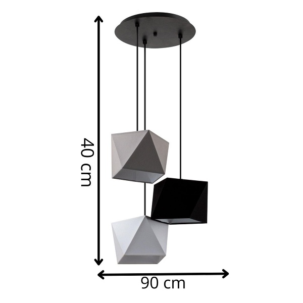 Lampa wisząca Diament 3P Lampex