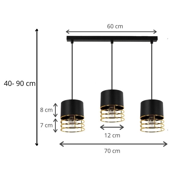 Lampa wisząca Pelles 3L Lampex