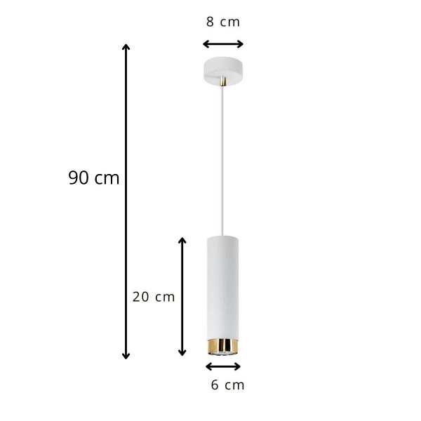 Lampa wisząca Glori 1 biała Lampex
