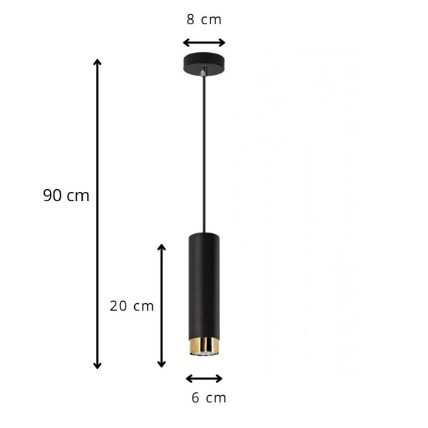 Lampa wisząca Glori 1 czarna Lampex