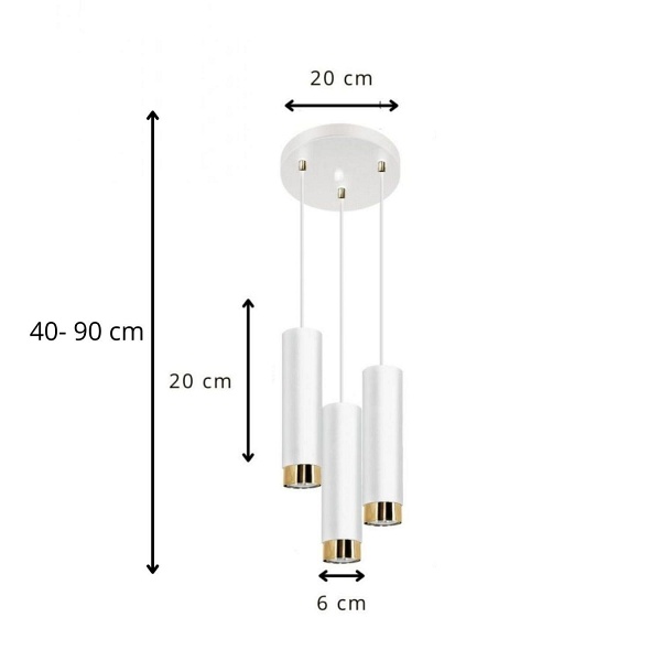 Lampa wisząca Glori 3P biała Lampex