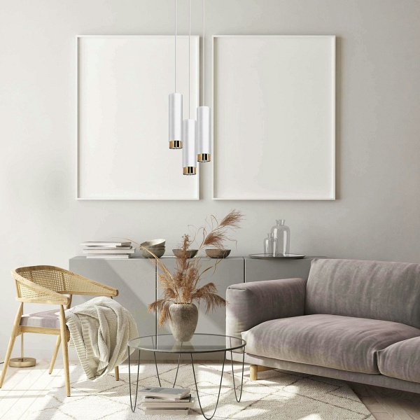 Lampa wisząca Glori 3P biała Lampex