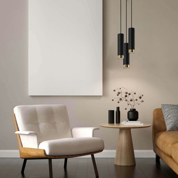 Lampa wisząca Glori 3P czarna Lampex