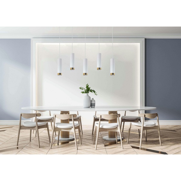 Lampa wisząca Glori 5L biała Lampex