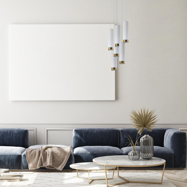 Lampa wisząca Glori 6P biała Lampex