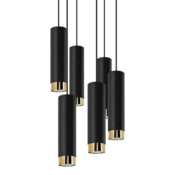 Lampa wisząca Glori 6P czarna Lampex