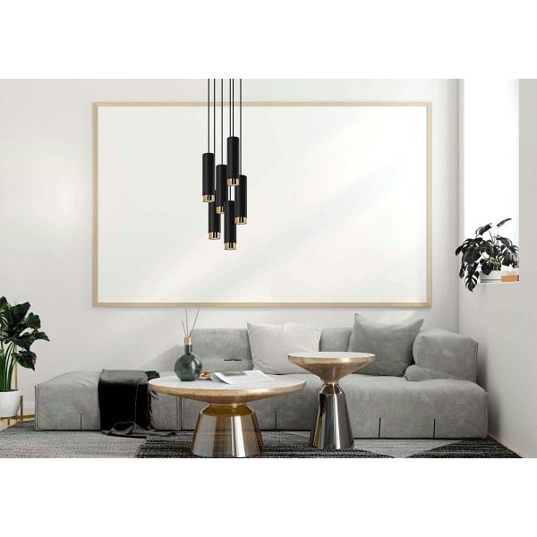 Lampa wisząca Glori 6P czarna Lampex