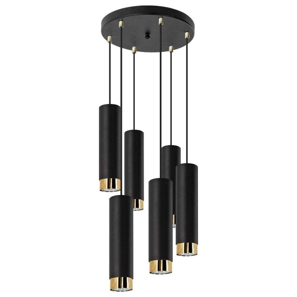 Lampa wisząca Glori 6P czarna Lampex