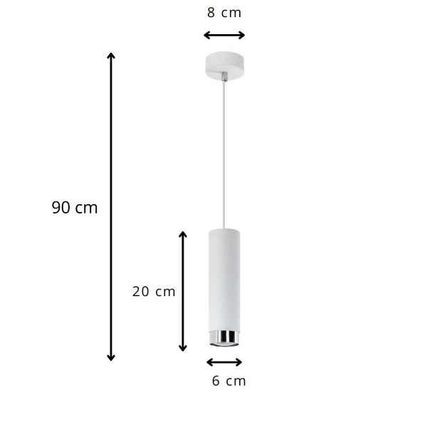 Lampa wisząca Hava 1 biała Lampex