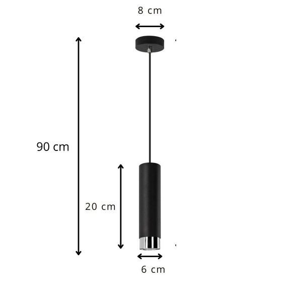Lampa wisząca Hava 1 czarna Lampex