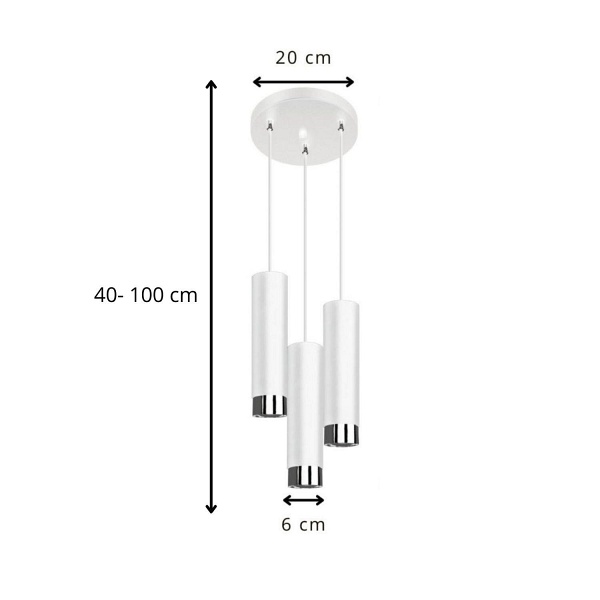 Lampa wisząca Hava 3P biała Lampex
