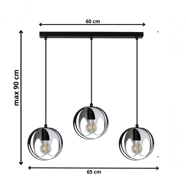 Lampa wisząca Ball 3L Lampex