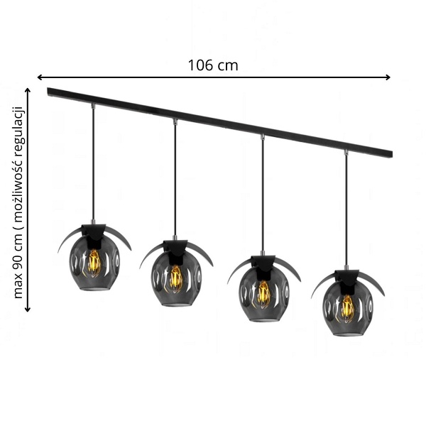 Lampa wisząca Lotos 4L Lampex