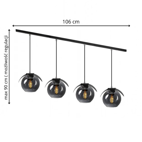 Lampa wisząca Orchidea 4L Lampex