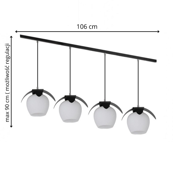 Lampa wisząca Malaga 4L Lampex