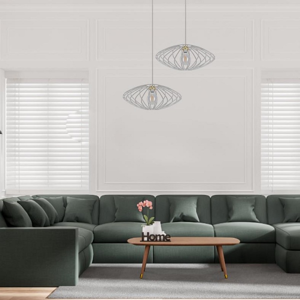 Lampa wisząca Elipsa 1B biała Lampex