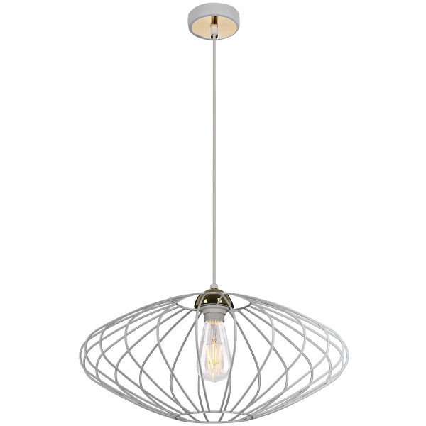 Lampa wisząca Elipsa 1B biała Lampex