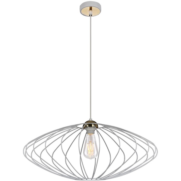 Lampa wisząca Elipsa 1C biała Lampex