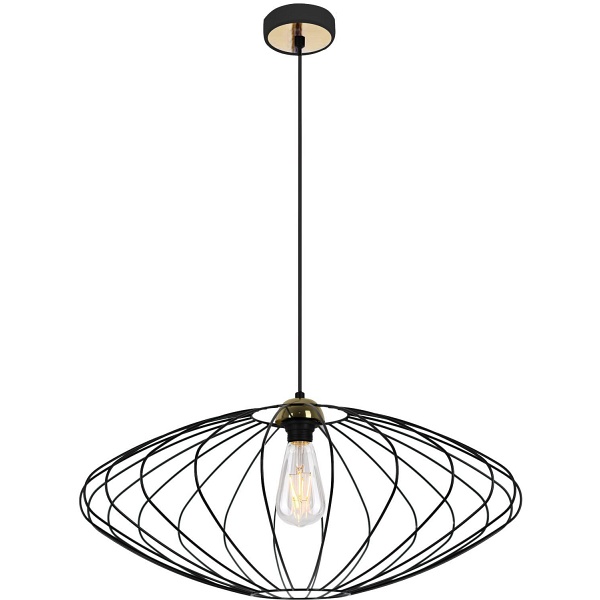 Lampa wisząca Elipsa 1C czarna Lampex