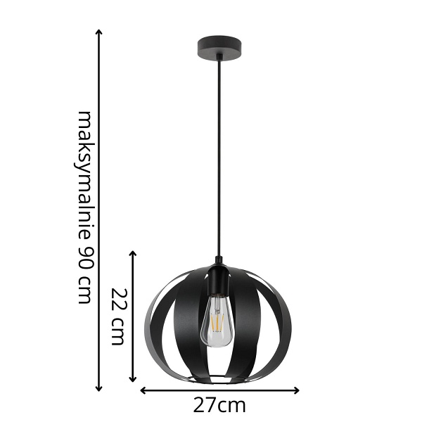 Lampa wisząca Britta 1 czarna Lampex
