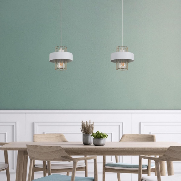 Lampa wisząca Estella 1A biała Lampex