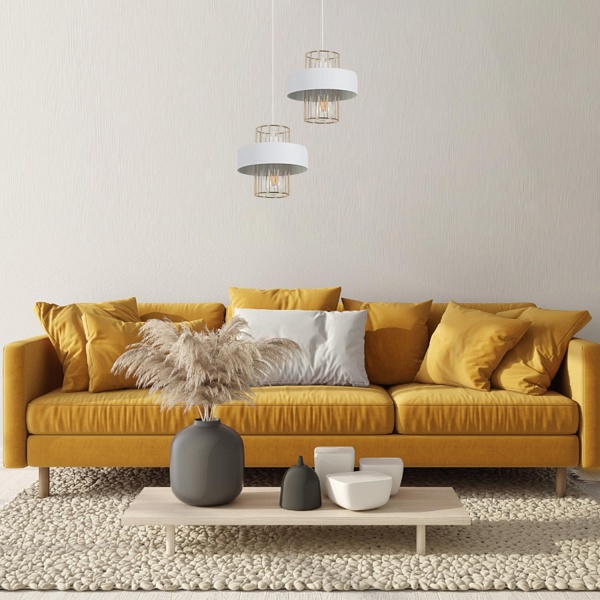 Lampa wisząca Estella 1A biała Lampex