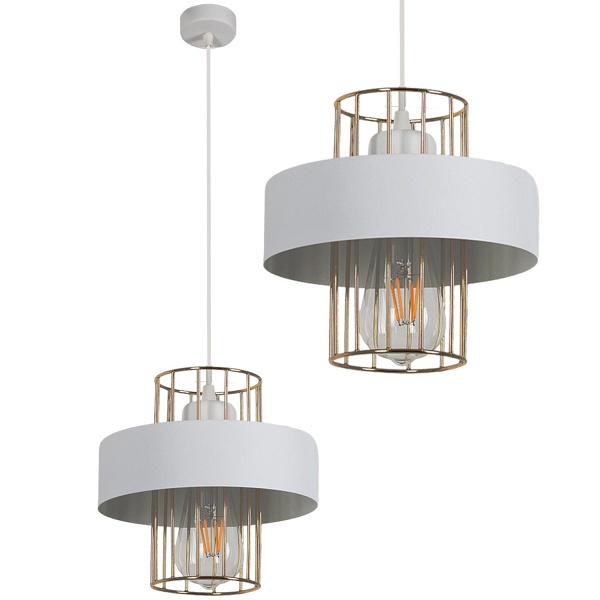 Lampa wisząca Estella 1A biała Lampex