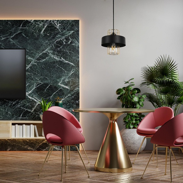 Lampa wisząca Estella 1A czarna Lampex