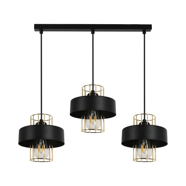 Lampa wisząca Estella 3L czarna Lampex