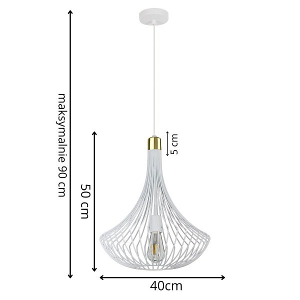 Lampa wisząca Bella 1 biała Lampex
