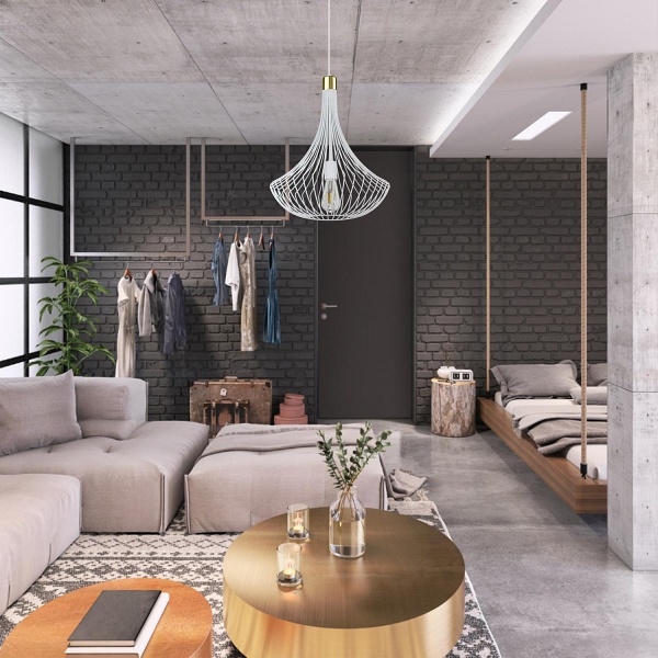 Lampa wisząca Bella 1 biała Lampex