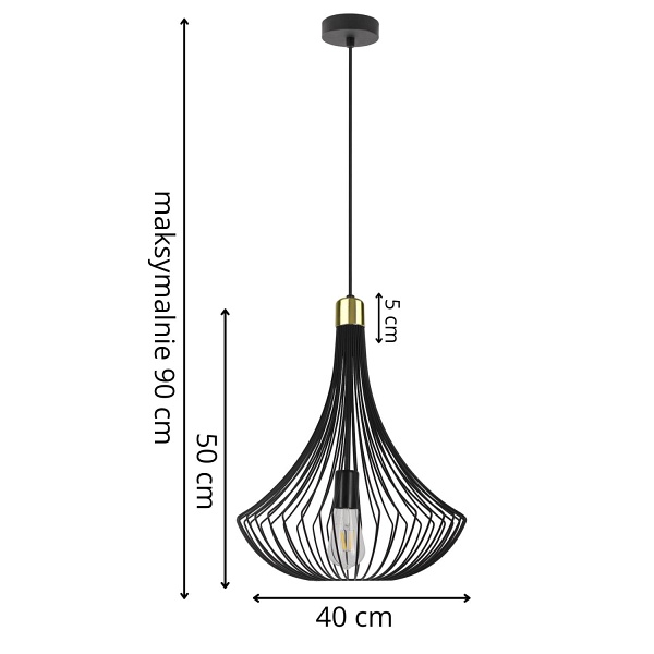 Lampa wisząca Bella 1 czarna Lampex