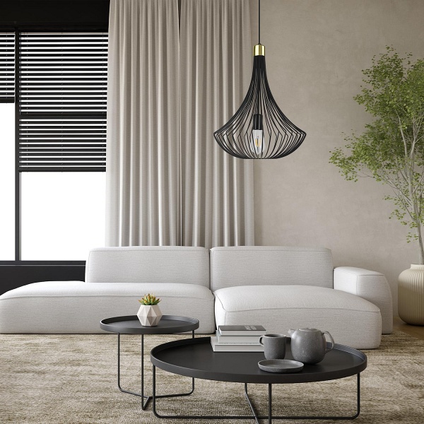 Lampa wisząca Bella 1 czarna Lampex