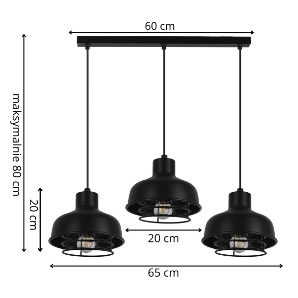 Lampa wisząca Roco 3L Lampex