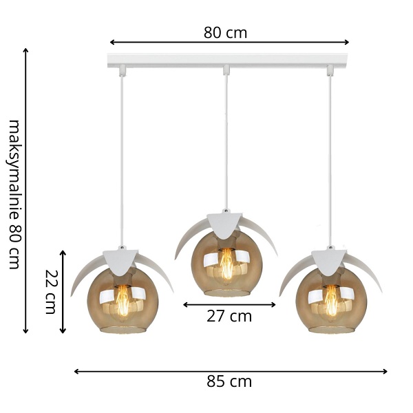 Lampa wisząca Orlando 3L Lampex