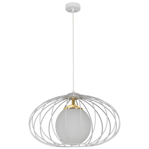 Lampa wisząca Lizbona 1 biała Lampex