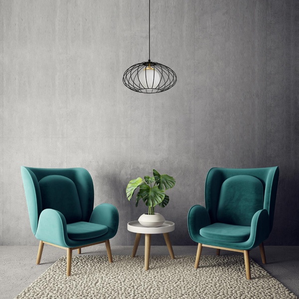 Lampa wisząca Lizbona 1 czarna Lampex