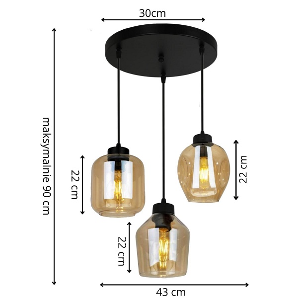 Lampa wisząca Santo 3P MIX Lampex