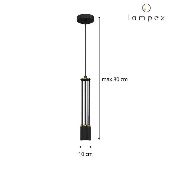 Lampa wisząca Rubio 1 czarna Lampex