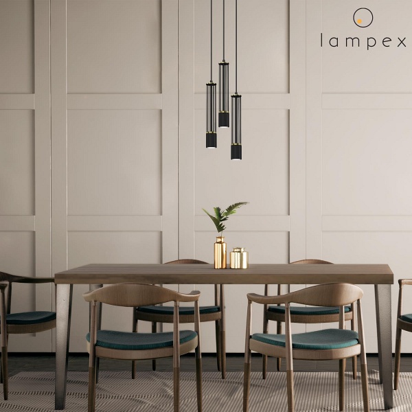 Lampa wisząca Rubio 3P czarna Lampex