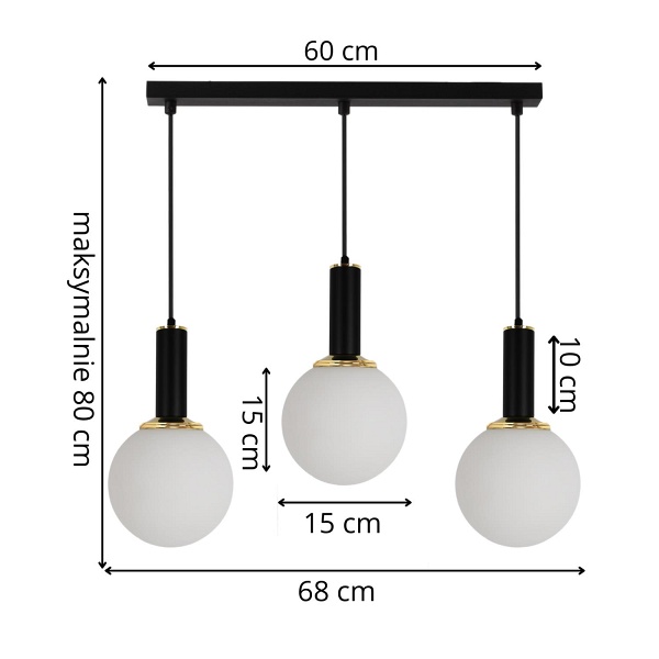Lampa wisząca Iglesio 3L Lampex