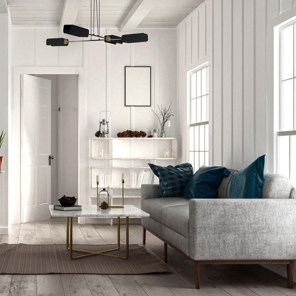 Lampa sufitowa Hebano 4 czarna Lampex