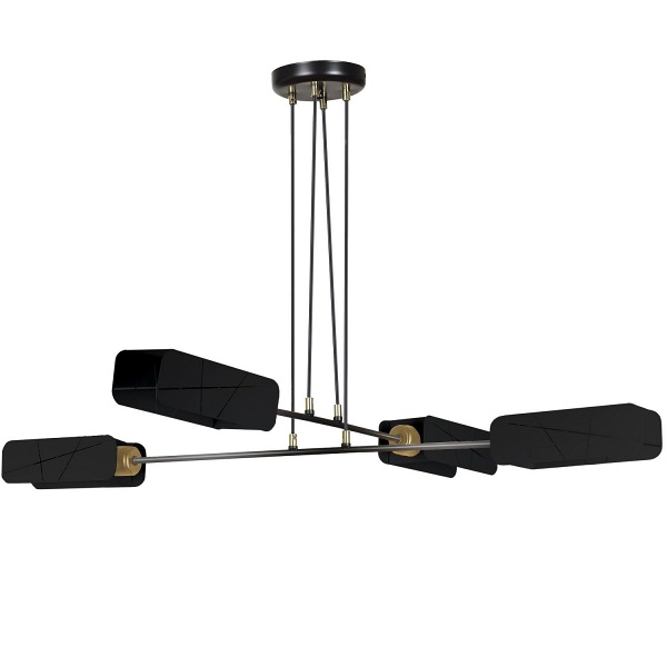 Lampa sufitowa Hebano 4 czarna Lampex