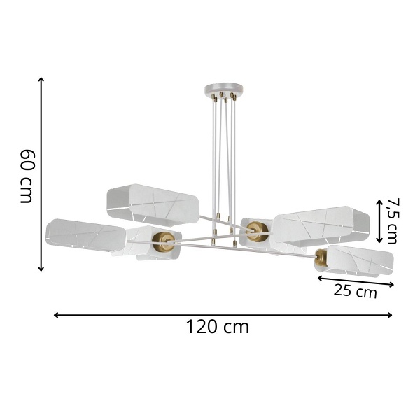 Lampa sufitowa Hebano 6 biała Lampex
