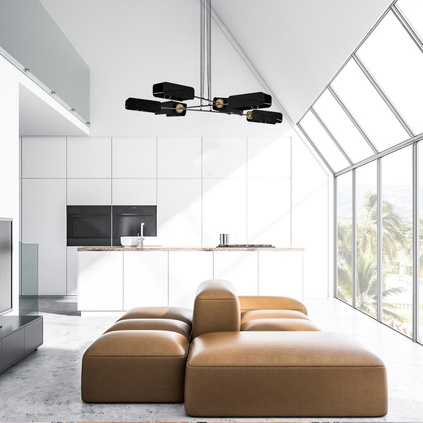 Lampa sufitowa Hebano 6 czarna Lampex