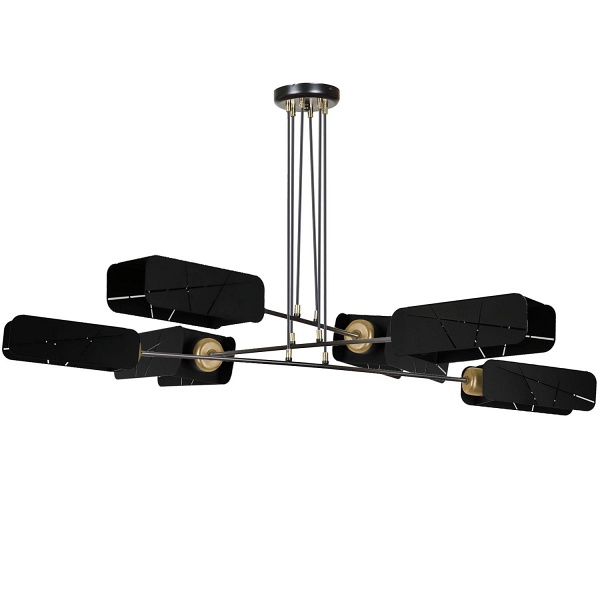 Lampa sufitowa Hebano 6 czarna Lampex